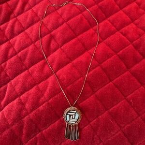 Sterling necklace with sterling turquoise pin/pendant.